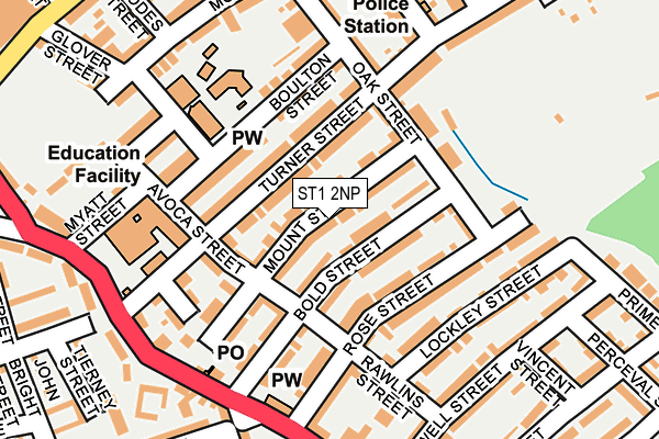 ST1 2NP map - OS OpenMap – Local (Ordnance Survey)