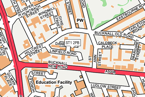 ST1 2PB map - OS OpenMap – Local (Ordnance Survey)