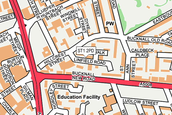 ST1 2PD map - OS OpenMap – Local (Ordnance Survey)
