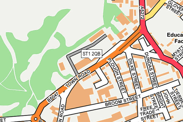 ST1 2QB map - OS OpenMap – Local (Ordnance Survey)