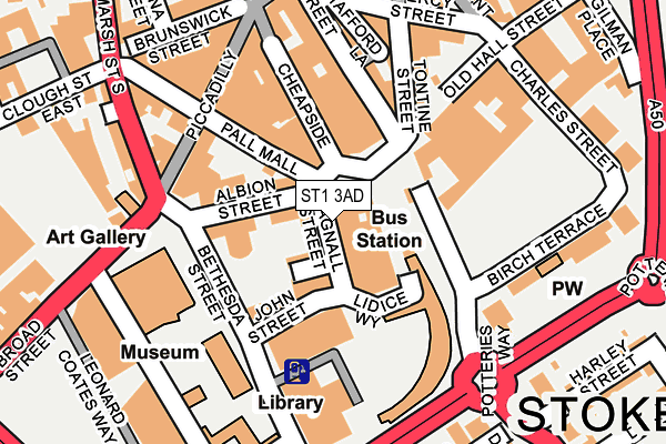 ST1 3AD map - OS OpenMap – Local (Ordnance Survey)