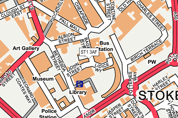 ST1 3AF map - OS OpenMap – Local (Ordnance Survey)