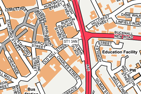 ST1 3AN map - OS OpenMap – Local (Ordnance Survey)
