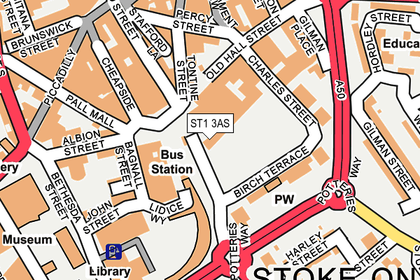 ST1 3AS map - OS OpenMap – Local (Ordnance Survey)