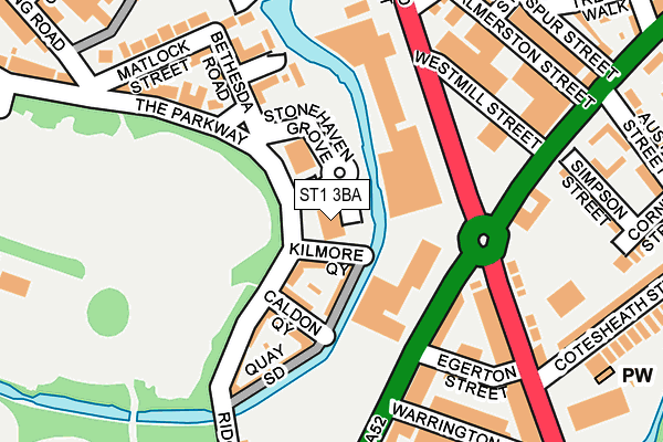ST1 3BA map - OS OpenMap – Local (Ordnance Survey)
