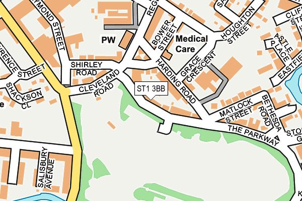 ST1 3BB map - OS OpenMap – Local (Ordnance Survey)