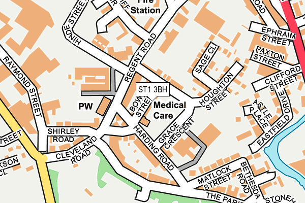 ST1 3BH map - OS OpenMap – Local (Ordnance Survey)