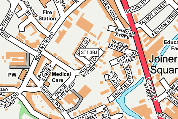 ST1 3BJ map - OS OpenMap – Local (Ordnance Survey)