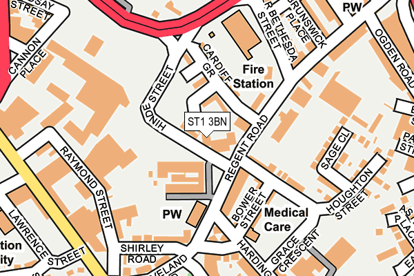 ST1 3BN map - OS OpenMap – Local (Ordnance Survey)