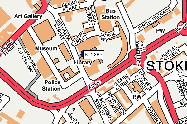 ST1 3BP map - OS OpenMap – Local (Ordnance Survey)