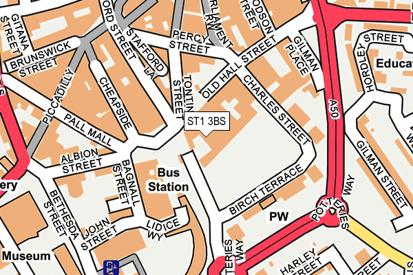 ST1 3BS map - OS OpenMap – Local (Ordnance Survey)