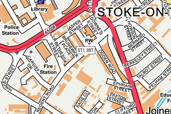 ST1 3BT map - OS OpenMap – Local (Ordnance Survey)