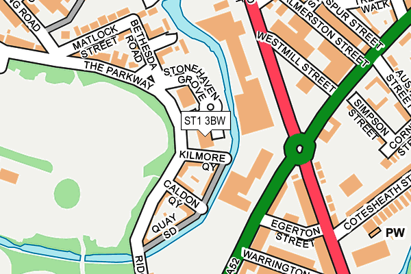 ST1 3BW map - OS OpenMap – Local (Ordnance Survey)