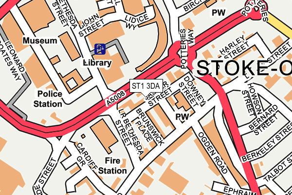 ST1 3DA map - OS OpenMap – Local (Ordnance Survey)