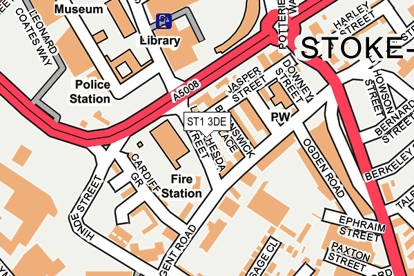 ST1 3DE map - OS OpenMap – Local (Ordnance Survey)