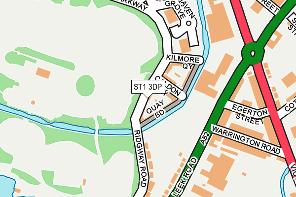ST1 3DP map - OS OpenMap – Local (Ordnance Survey)