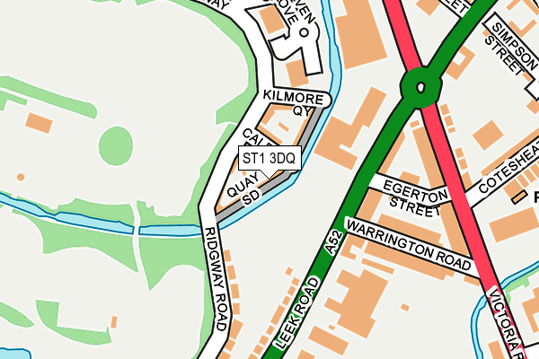 ST1 3DQ map - OS OpenMap – Local (Ordnance Survey)