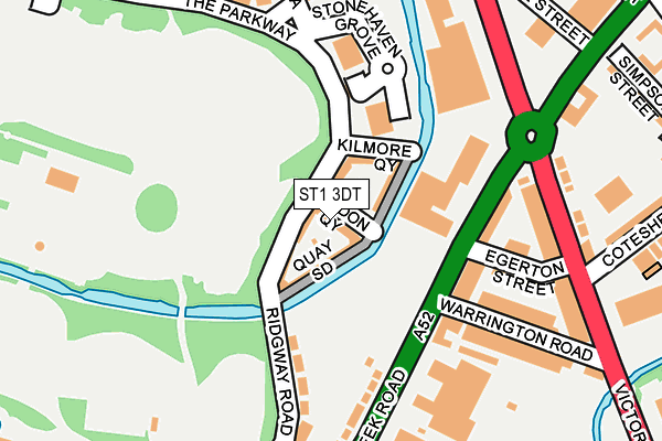 ST1 3DT map - OS OpenMap – Local (Ordnance Survey)