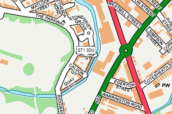 ST1 3DU map - OS OpenMap – Local (Ordnance Survey)