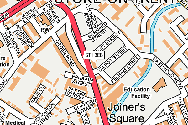 ST1 3EB map - OS OpenMap – Local (Ordnance Survey)