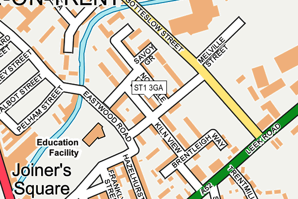 ST1 3GA map - OS OpenMap – Local (Ordnance Survey)