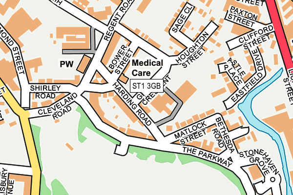 ST1 3GB map - OS OpenMap – Local (Ordnance Survey)