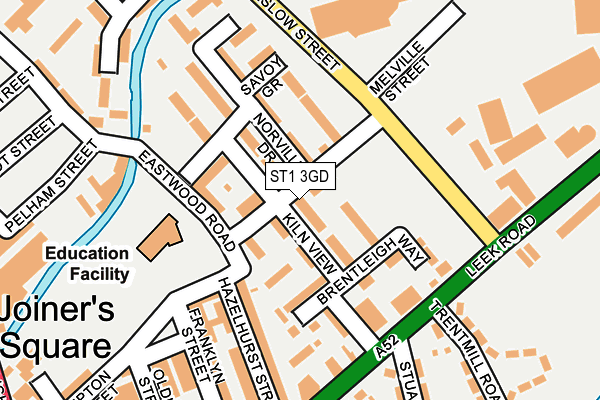 ST1 3GD map - OS OpenMap – Local (Ordnance Survey)