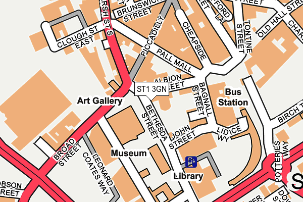 ST1 3GN map - OS OpenMap – Local (Ordnance Survey)