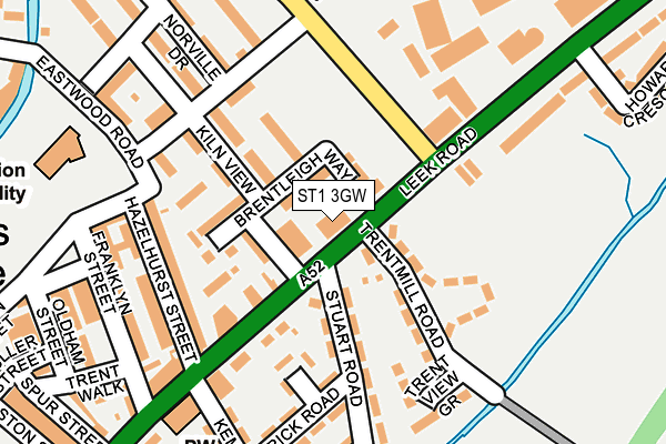 ST1 3GW map - OS OpenMap – Local (Ordnance Survey)