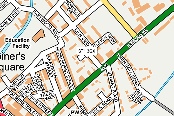 ST1 3GX map - OS OpenMap – Local (Ordnance Survey)