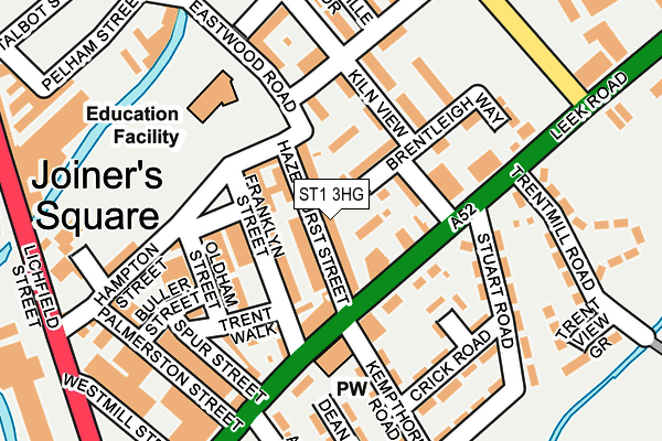ST1 3HG map - OS OpenMap – Local (Ordnance Survey)