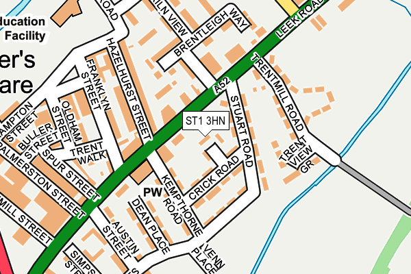 ST1 3HN map - OS OpenMap – Local (Ordnance Survey)