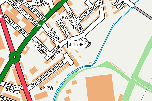 ST1 3HP map - OS OpenMap – Local (Ordnance Survey)