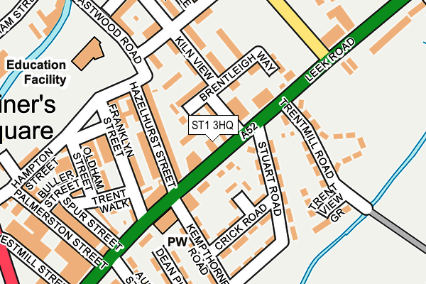 ST1 3HQ map - OS OpenMap – Local (Ordnance Survey)