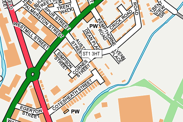 ST1 3HT map - OS OpenMap – Local (Ordnance Survey)