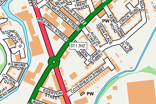 ST1 3HZ map - OS OpenMap – Local (Ordnance Survey)