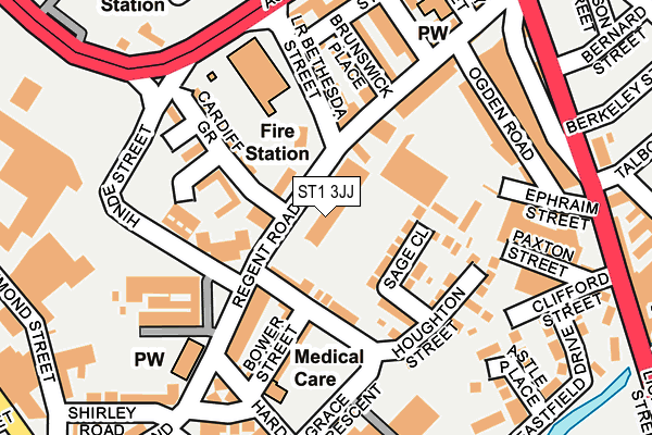 ST1 3JJ map - OS OpenMap – Local (Ordnance Survey)