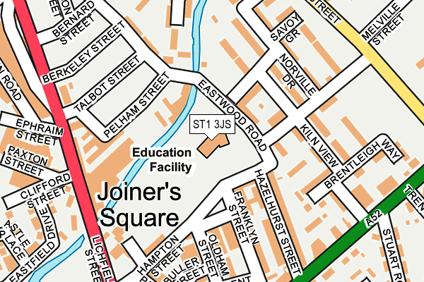 ST1 3JS map - OS OpenMap – Local (Ordnance Survey)