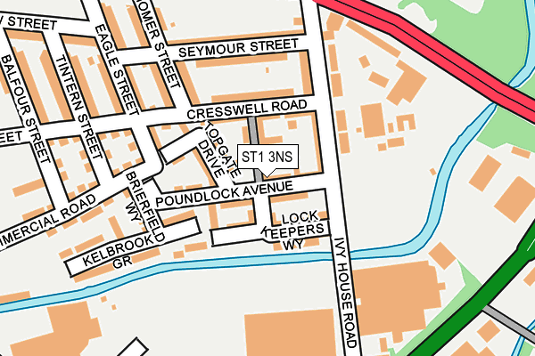 ST1 3NS map - OS OpenMap – Local (Ordnance Survey)