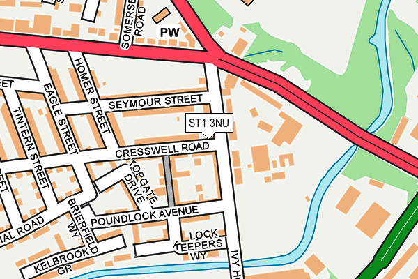 ST1 3NU map - OS OpenMap – Local (Ordnance Survey)
