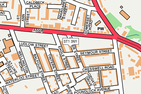 ST1 3NY map - OS OpenMap – Local (Ordnance Survey)