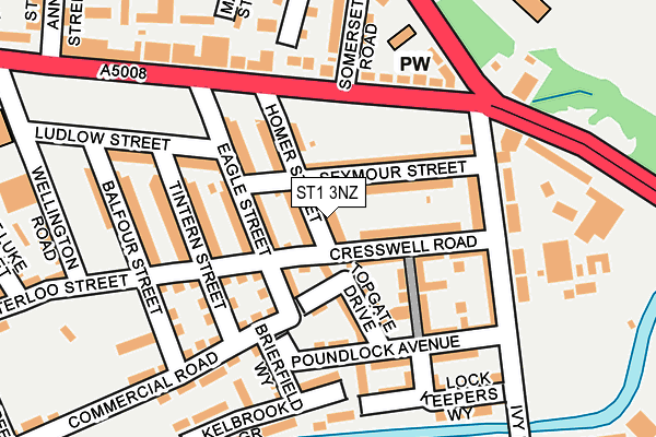 ST1 3NZ map - OS OpenMap – Local (Ordnance Survey)