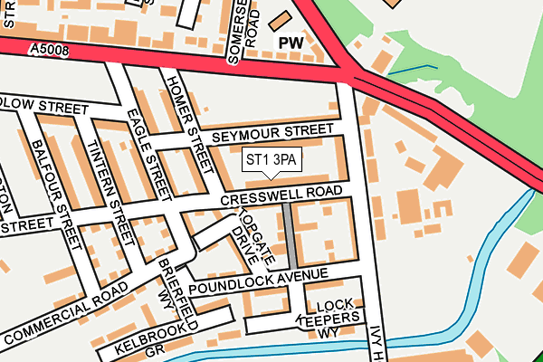 ST1 3PA map - OS OpenMap – Local (Ordnance Survey)