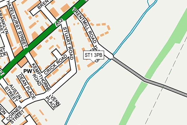 ST1 3PB map - OS OpenMap – Local (Ordnance Survey)