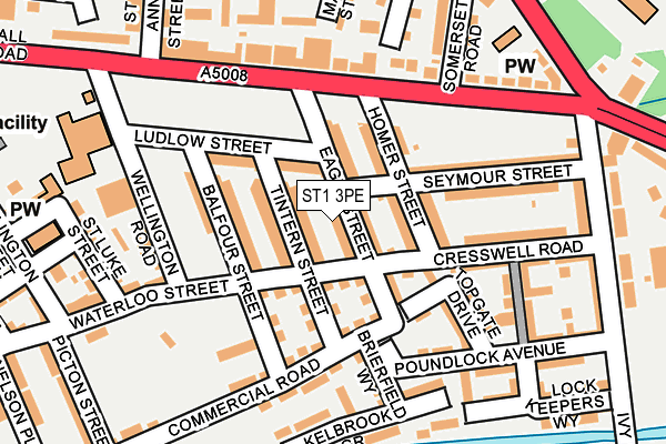 ST1 3PE map - OS OpenMap – Local (Ordnance Survey)