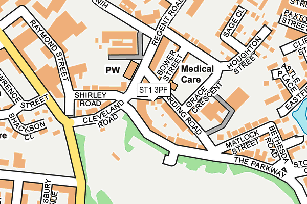 ST1 3PF map - OS OpenMap – Local (Ordnance Survey)