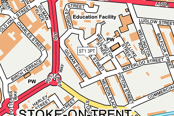 ST1 3PT map - OS OpenMap – Local (Ordnance Survey)