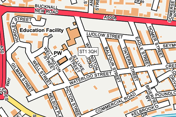 ST1 3QH map - OS OpenMap – Local (Ordnance Survey)
