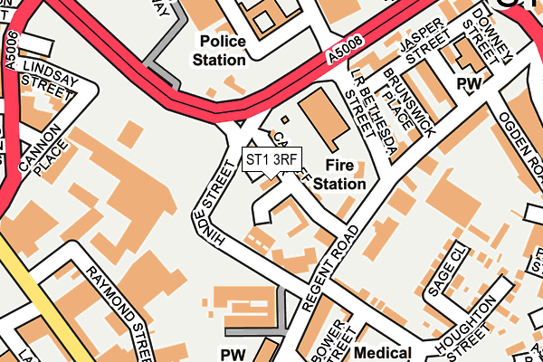 ST1 3RF map - OS OpenMap – Local (Ordnance Survey)
