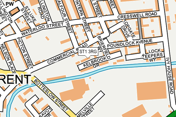 ST1 3RG map - OS OpenMap – Local (Ordnance Survey)